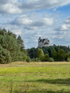 Bobolice Castle, in the Krakow-Czestochowa Upland in Poland. clipart