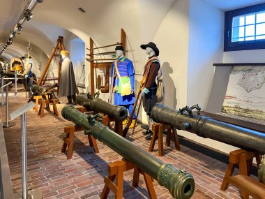 Zamosc, Poland, September 11, 2024: The interior of the armory of the Asenal Museum in Zamosc in eastern Poland. clipart