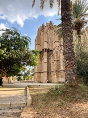 Lala Mustafa Pasha Mosque in Famagusta, Cyprus. Originally built as the Gothic Cathedral of St. Nicholas, the place of coronation of the kings of Cyprus from 1298 to 1372. clipart