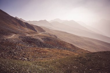Jakobshorn 'un hüzünlü sonbahar manzarası, Davos İsviçre' de.