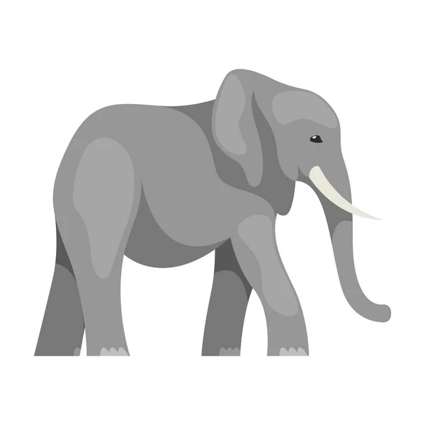 Isolated Flat Elephant Vector Illustration Safari Animal Africa India Symbol — Vetor de Stock
