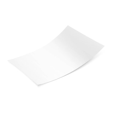 3d closeup of paper sheet. Vector image of blank page. Realistic white a4 document isolated. Empty parchment for content. Background for writing message. Template of clear spreadsheet. Office theme