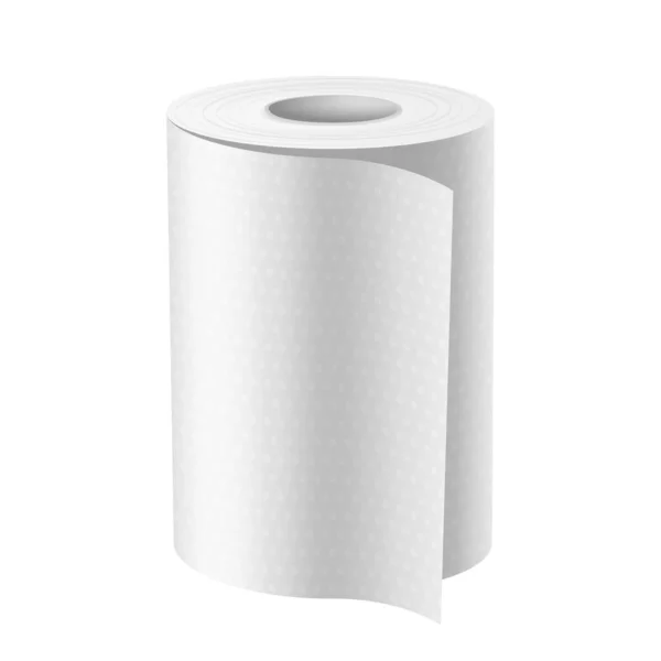 Vertical Roll Paper Towel Vector Close Mock Kitchen Bathroom Restroom — Stock Vector