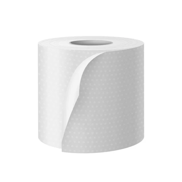 Vector Geïsoleerde Papier Roll Realistisch Object Toilet Badkamer Sluiten Van — Stockvector