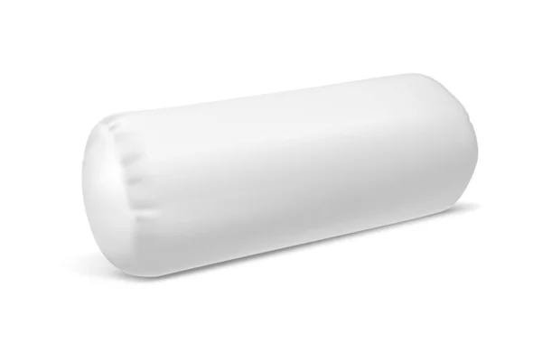 Vector Closeup Modelo Rolo Travesseiro Quarto Almofada Branco Realista Isolada —  Vetores de Stock