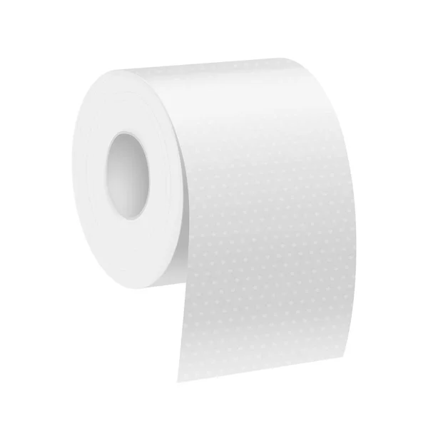 Tuvalet Kağıdı Rulosunun Gerçekçi Vektör Şablonu Banyodaki Havlusunun Boyutlu Grafiği — Stok Vektör