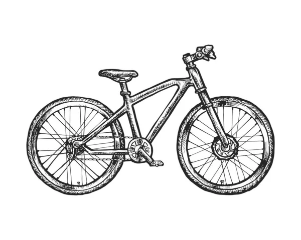 Ручной Рисунок Велосипеда Векторного Наброска Велосипеда Ретро Автомобиль Езды Городским — стоковый вектор