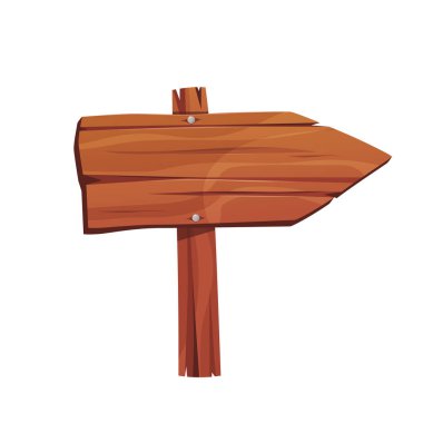 Vektör tahta ok ya da ters yön tahtası. Kırsal batı işareti ya da işaret levhası, kereste levhası ya da çöl tabelası. Arka plan verileri ya da yönlendirme paneli için çizgi film tahtası. İzole afiş iletisi.