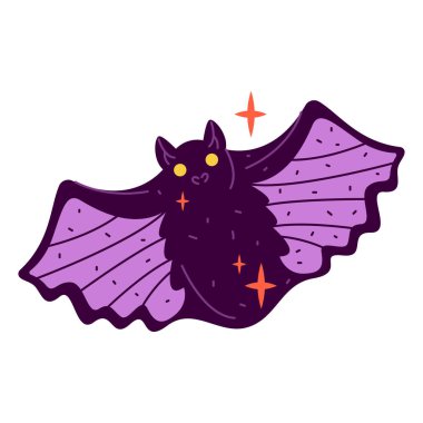 Vektör yarasa hayvan ya da vampir yaratık. Cadılar Bayramı ya da korku amblemi için korkunç ve ürkütücü memeliler. Uçan kanatlı gece yaratığı. Mezar ve mezar, ay ve mahzen maskotu. Gece korku ve dehşet.