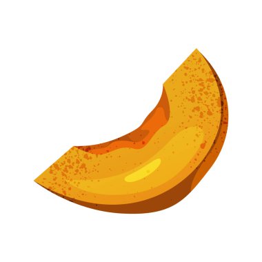 Balkabağı sebze dilimi ya da sonbahar kavunu dilimi. Sağlıklı ve organik gıdaların taşıyıcı doğa sembolü. Şükran Günü kutlaması için kabak ya da yemek pişirmek için kabak. Tarım ve bahçe hasadı, botanik.