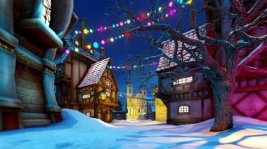 Muhteşem bir şehrin sokaklarında Yeni Yıl çelenkleri