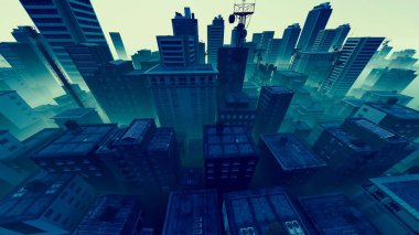 Modern bir şehrin grafiksel çizimi