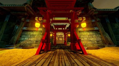 Antik Asya kalesinin kapısı