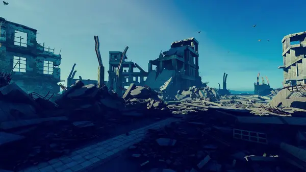 Город Разрушенный Апокалипсисом Лицензионные Стоковые Фото