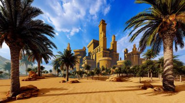 Çöl vahasında kum evleri