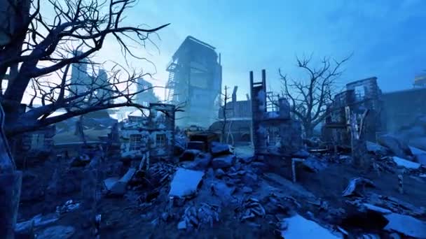 被毁城市的全景 — 图库视频影像