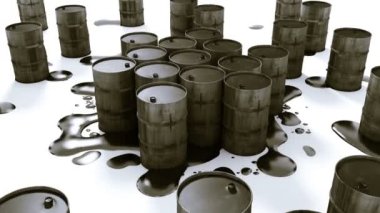 Metal variller ve siyah yağ.