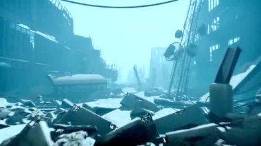 Şehrin yıkılmış altyapısında hareket