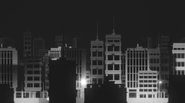 Gece Şehri Grafik İllüstrasyonu