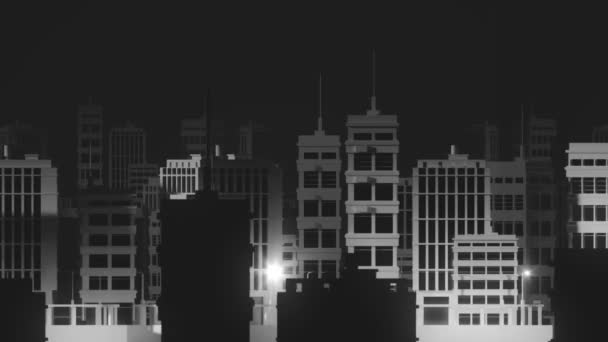Nocne Miasto Ilustracja Graficzna — Wideo stockowe