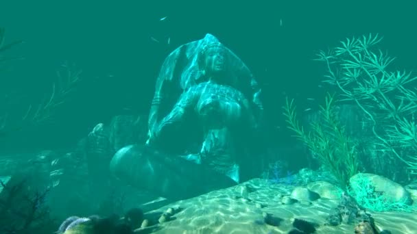 Denkmäler Der Antiken Zivilisation Unter Wasser — Stockvideo