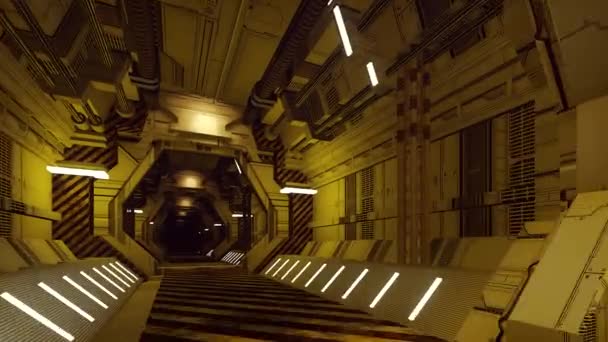 Gelecekçi Uzay Üssü Koridoru — Stok video