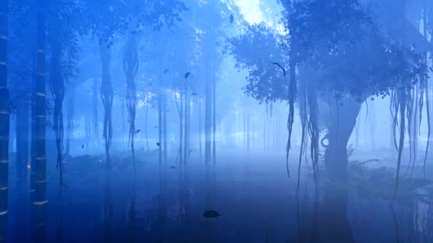 朝霧の中の熱帯ジャングル — ストック動画
