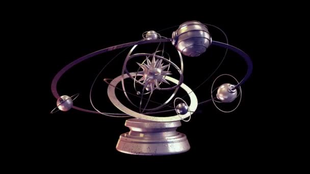 宇宙のイメージの形で金属アニメーションカップ — ストック動画