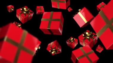 Altın Kurdele Hediyesi. Alfa kanallı birçok güzel kırmızı tatil paketleri.