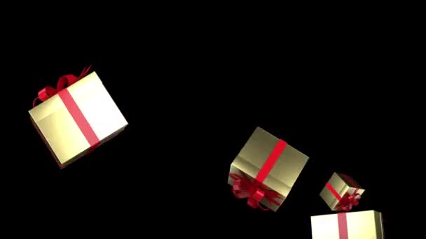 Подарунки Красиво Упакованих Альфа Коробках — стокове відео