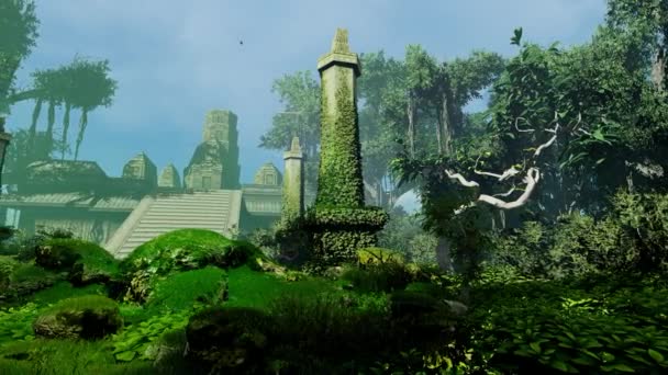 Templo Antigo Civilização Antiga Selva — Vídeo de Stock