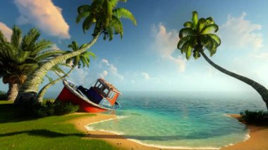 Eski tekne adanın yakınlarında battı.