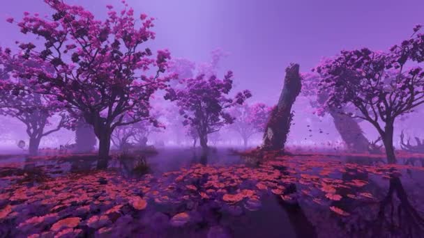 Пурпурные Лесные Фантазии — стоковое видео