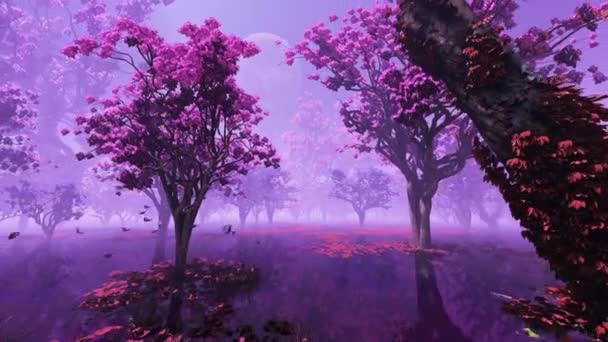 Движение Фантастической Фиолетовой Планете — стоковое видео