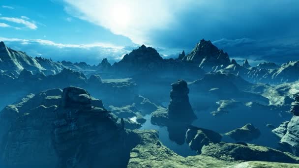 Кам Яні Скелі Ущелини Фантастичної Планети — стокове відео