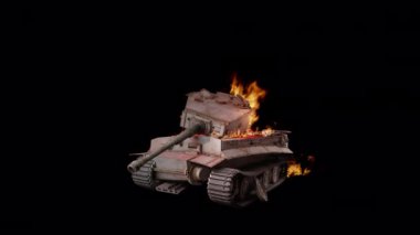 Alfa kanallı Alman tankı yanıyor