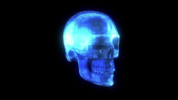 Cráneo Giratorio Radiación Rayos — Vídeos de Stock