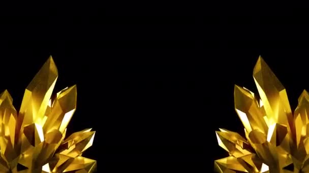 Duże Kryształy Wykonane Złota — Wideo stockowe