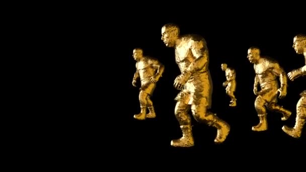 Gyldne Figurer Atleter Går Hen Skærmen – Stock-video