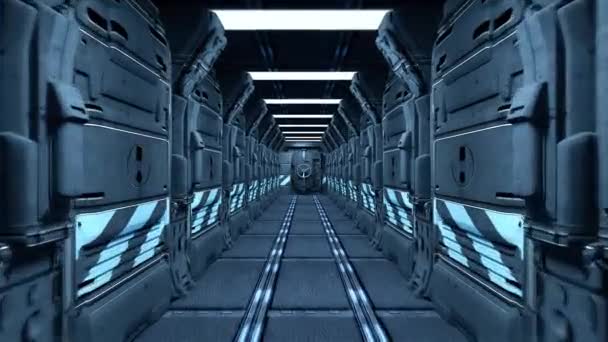 未来的な宇宙基地の回廊 — ストック動画