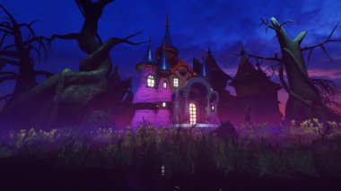 Fantastik Kale. Peri masalları, fantezi, macera ve seyahat temalı animasyon..