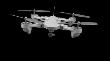 Uçan İHA. Helikopterler, Teknoloji ve Elektronik Teması Üzerine Animasyon.