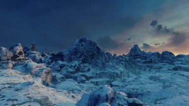 Dağ manzarasının 3 boyutlu animasyonu