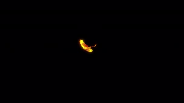 Det Spektakulära Utseendet Den Gyllene Draken Tecknet Från Lågorna Illustration — Stockvideo