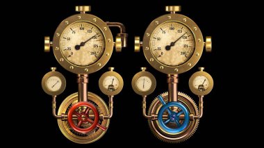 Basınç sensörlü ve musluklu mekanizmalar.