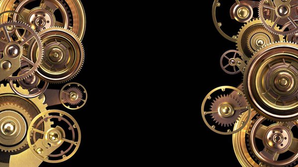 Illustration On The Theme Of Steampunk, Production And Machines, History And Relics.