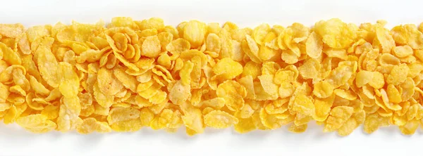 Crispy Corn Flakes White Background Top View — Stock Photo, Image