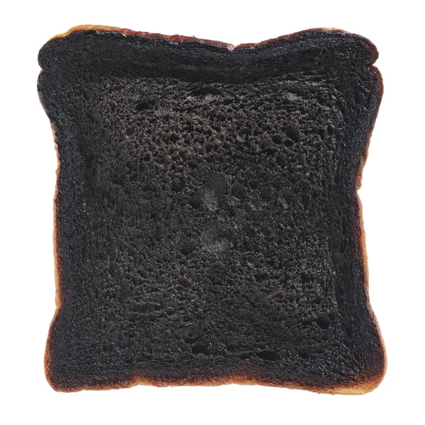 Snijd Geroosterd Brood Geïsoleerd Witte Achtergrond Bovenaanzicht — Stockfoto