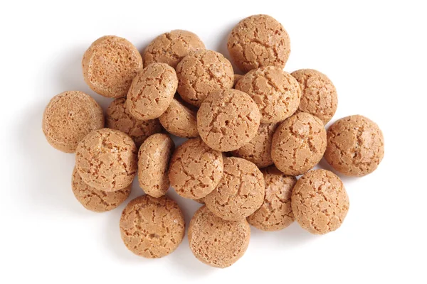 Italienska Aprikos Cookies Vit Bakgrund Ovanifrån — Stockfoto