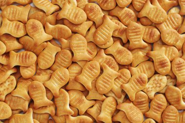 Balık şeklinde tuzlu krakerlerin arka planı